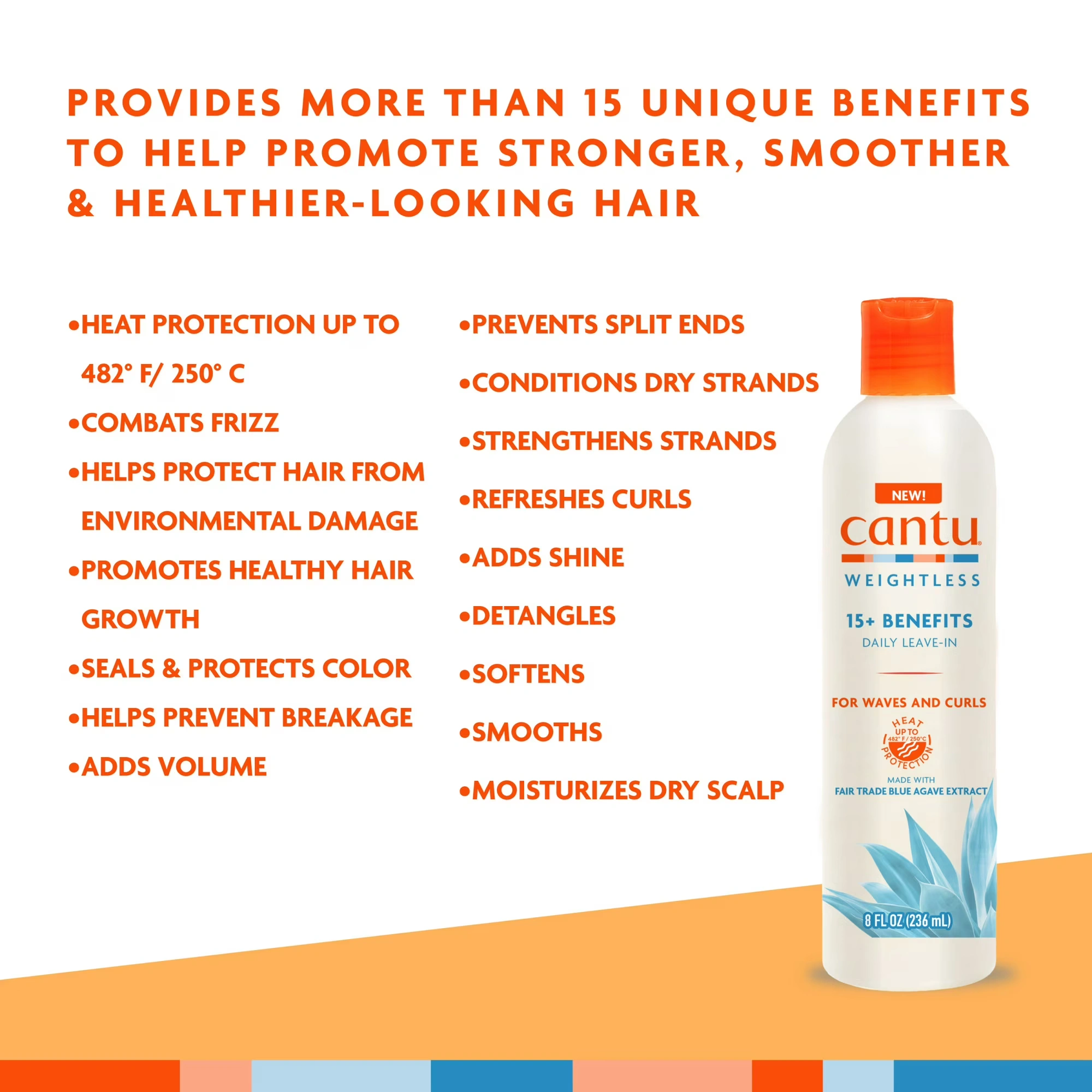 CANTU WEIGHTLESS DAILY LEAVE-IN CONDITIONING CREAM FOR WAVES & CURLS